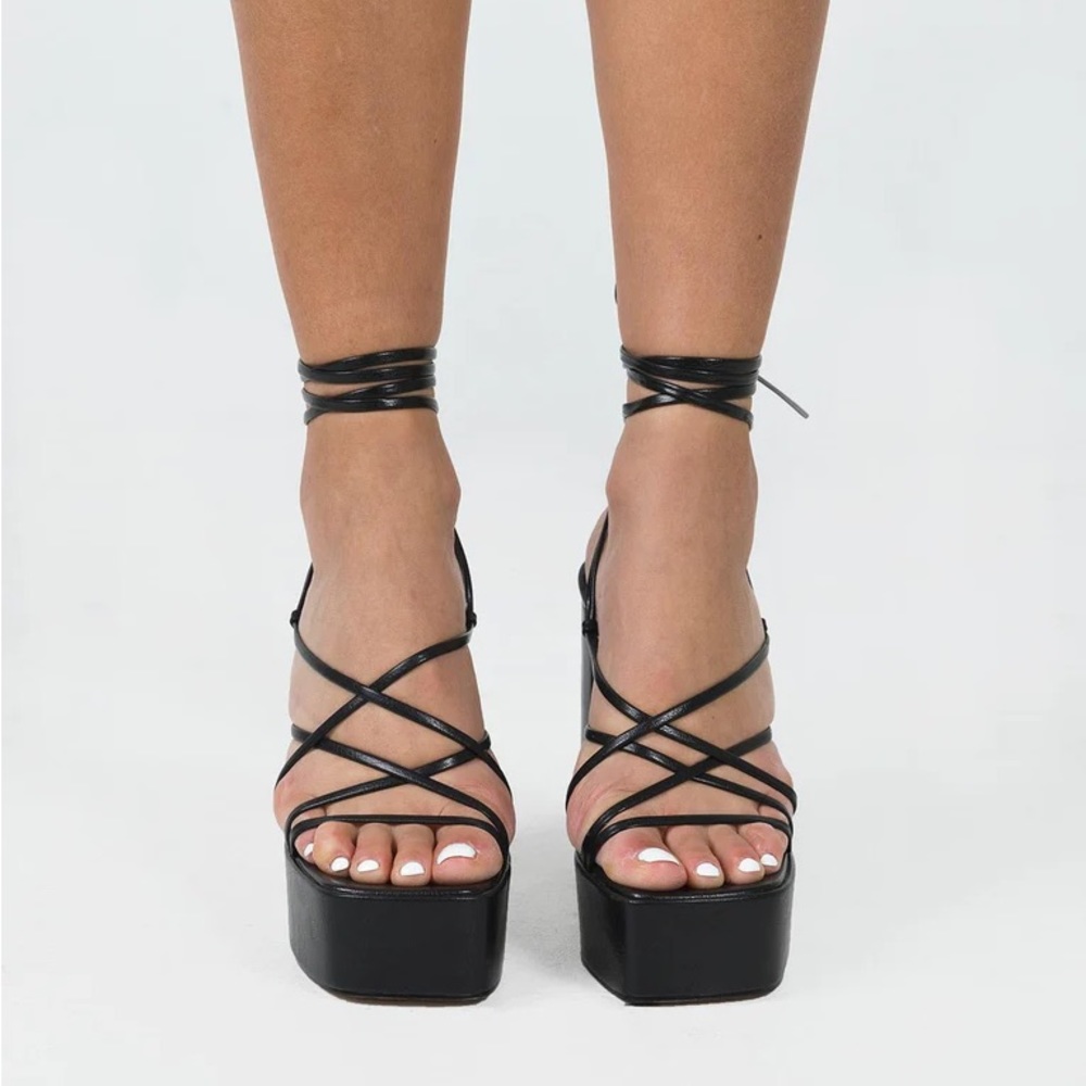 NWT Princess Polly Amato Platform Heels in black size 10 - Picture 7 of 9
